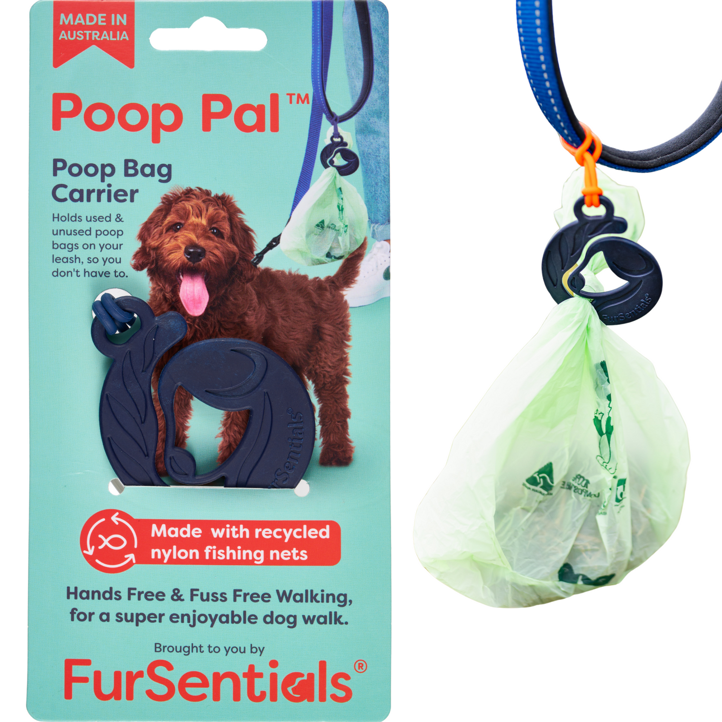 Dog Poop Pal, Waste Carrier for Leash, Single Unit