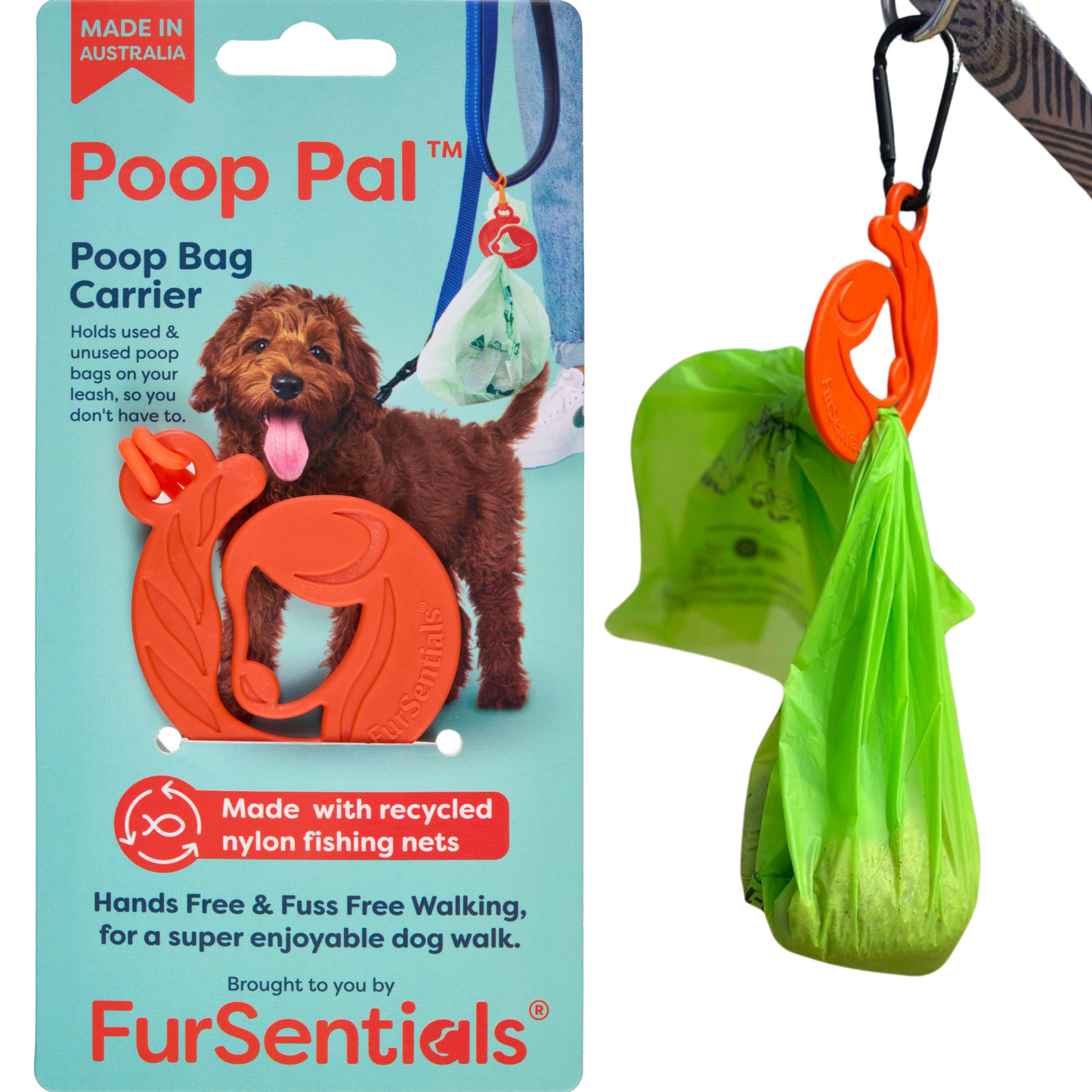 Dog Poop Pal, Waste Carrier for Leash, Single Unit