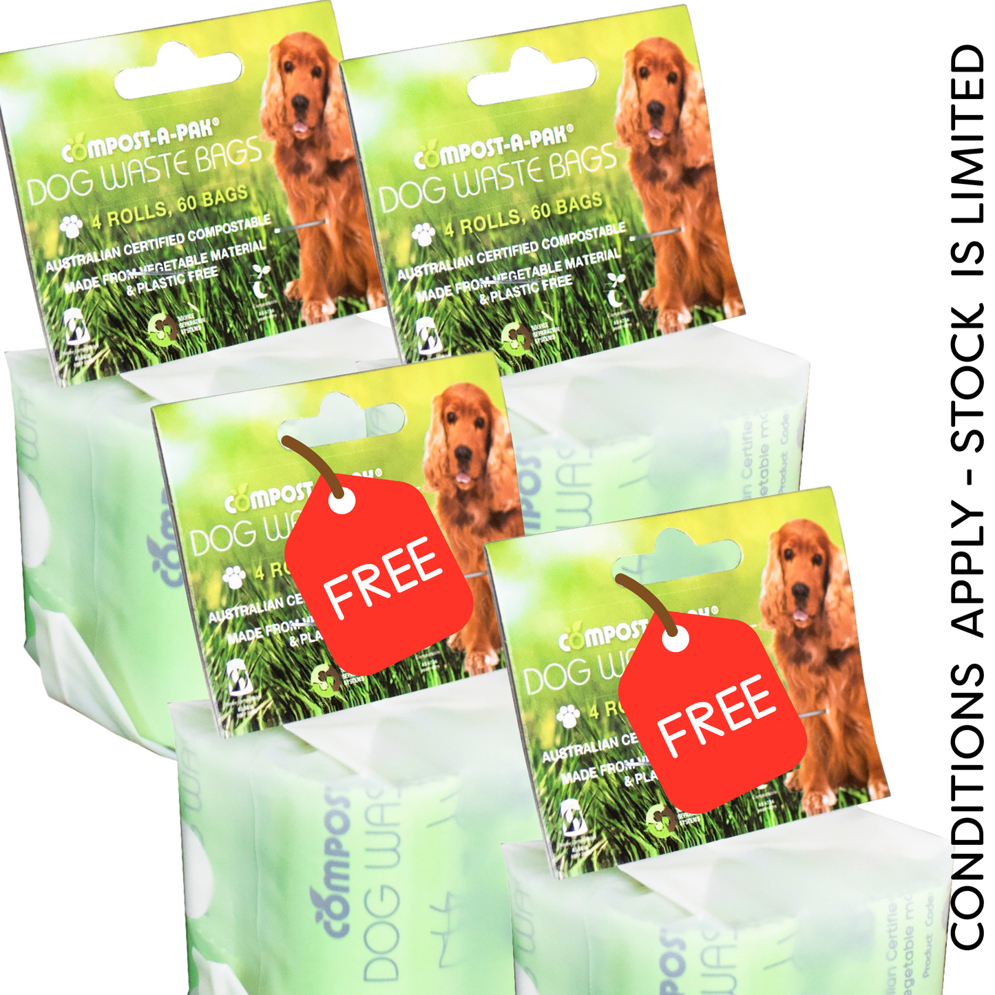 Compost-a-pak Dog Poop Bags - BUY 2 GET 2!